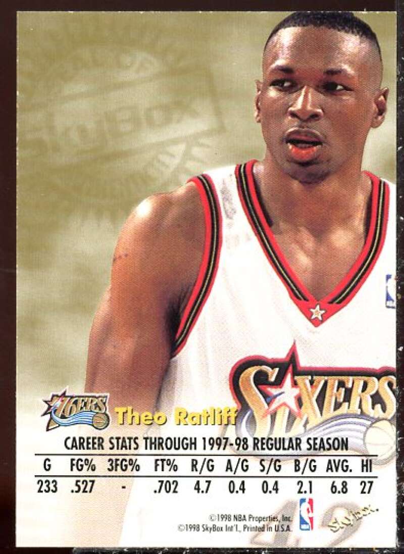 Theo Ratliff Card 1998-99 SkyBox Premium Autographics #100  Image 2