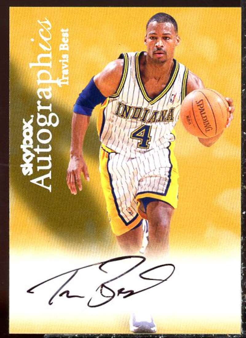 Travis Best Card 1999-00 SkyBox Premium Autographics #9  Image 1