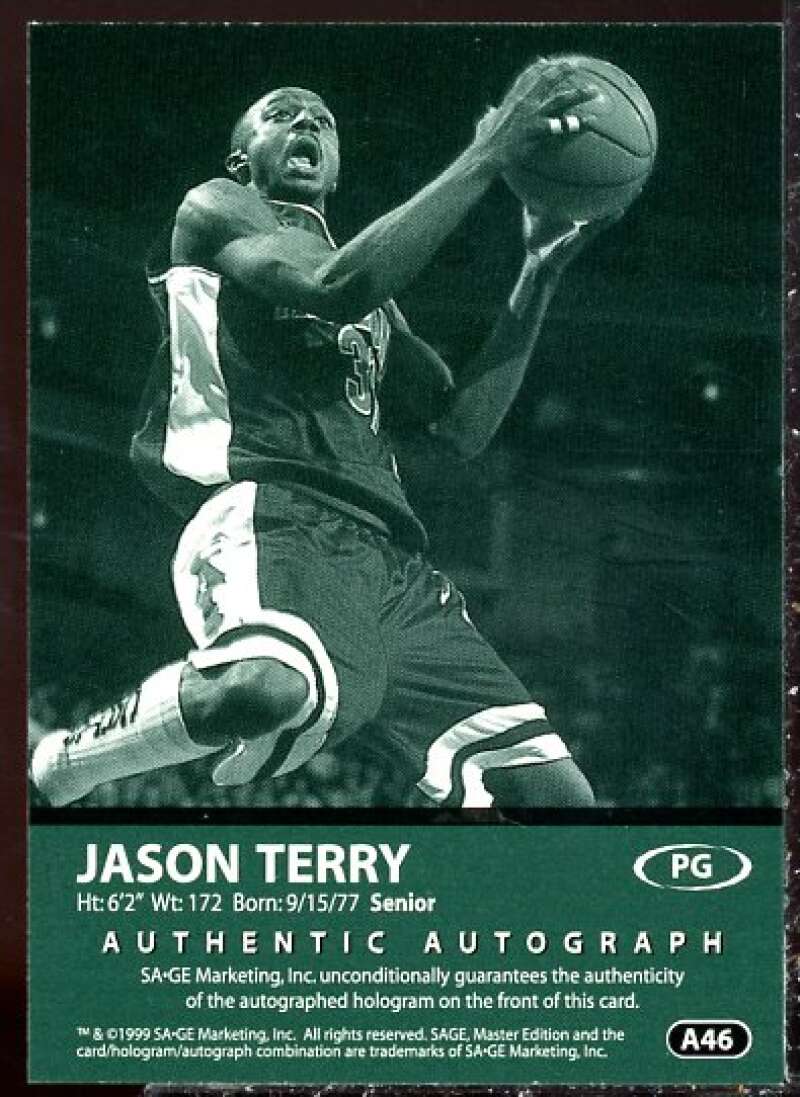 Jason Terry Card 1999 SAGE Autographs #A46  Image 2