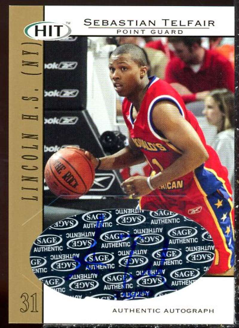 Sebastian Telfair Card 2004 SAGE HIT Autographs Gold #31  Image 1