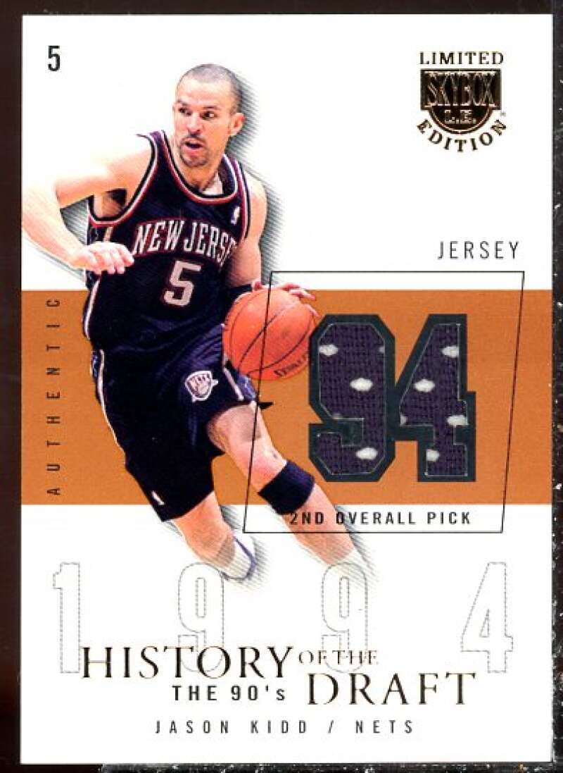 Jason Kidd Card 2003-04 SkyBox LE History of the Draft The 90s #HDJK  Image 1