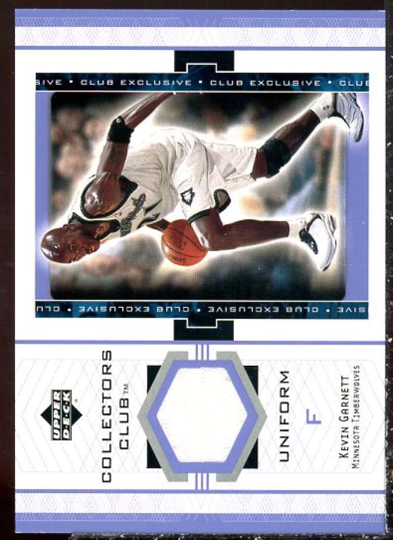 Kevin Garnett JSY Card 2002 Upper Deck Collector's Club #KGU  Image 1