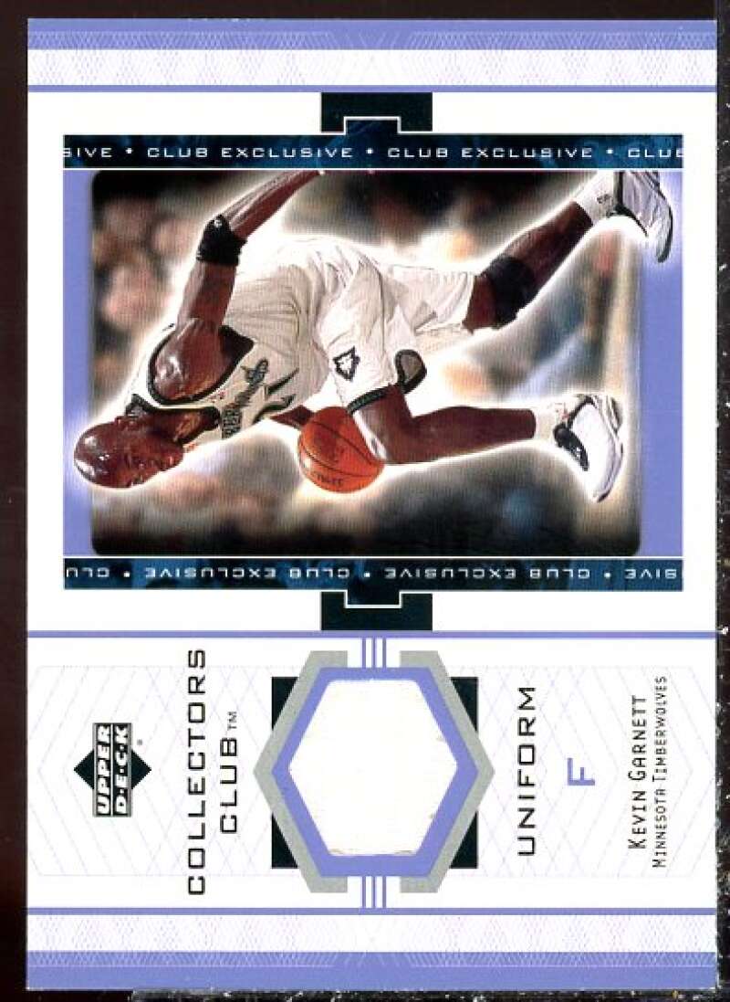 Kevin Garnett JSY Card 2002 Upper Deck Collector's Club #KGU  Image 1