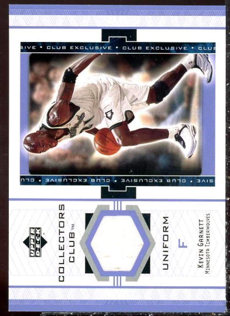 Kevin Garnett JSY Card 2002 Upper Deck Collector's Club #KGU  Image 1