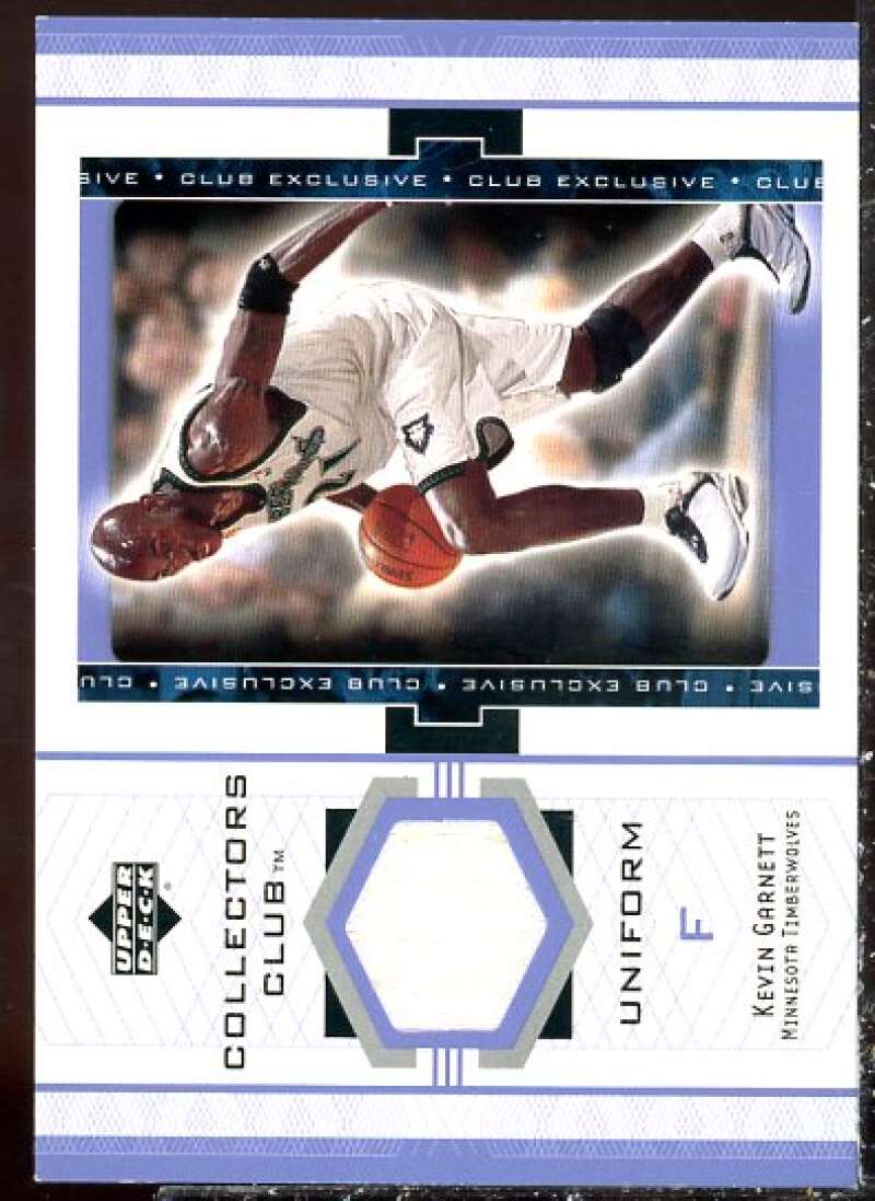 Kevin Garnett JSY Card 2002 Upper Deck Collector's Club #KGU  Image 1