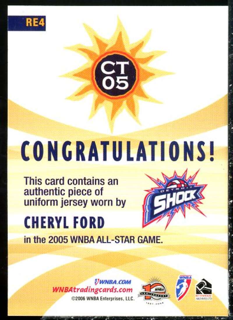 Cheryl Ford Card 2006 WNBA All-Star Jerseys #RE4  Image 2