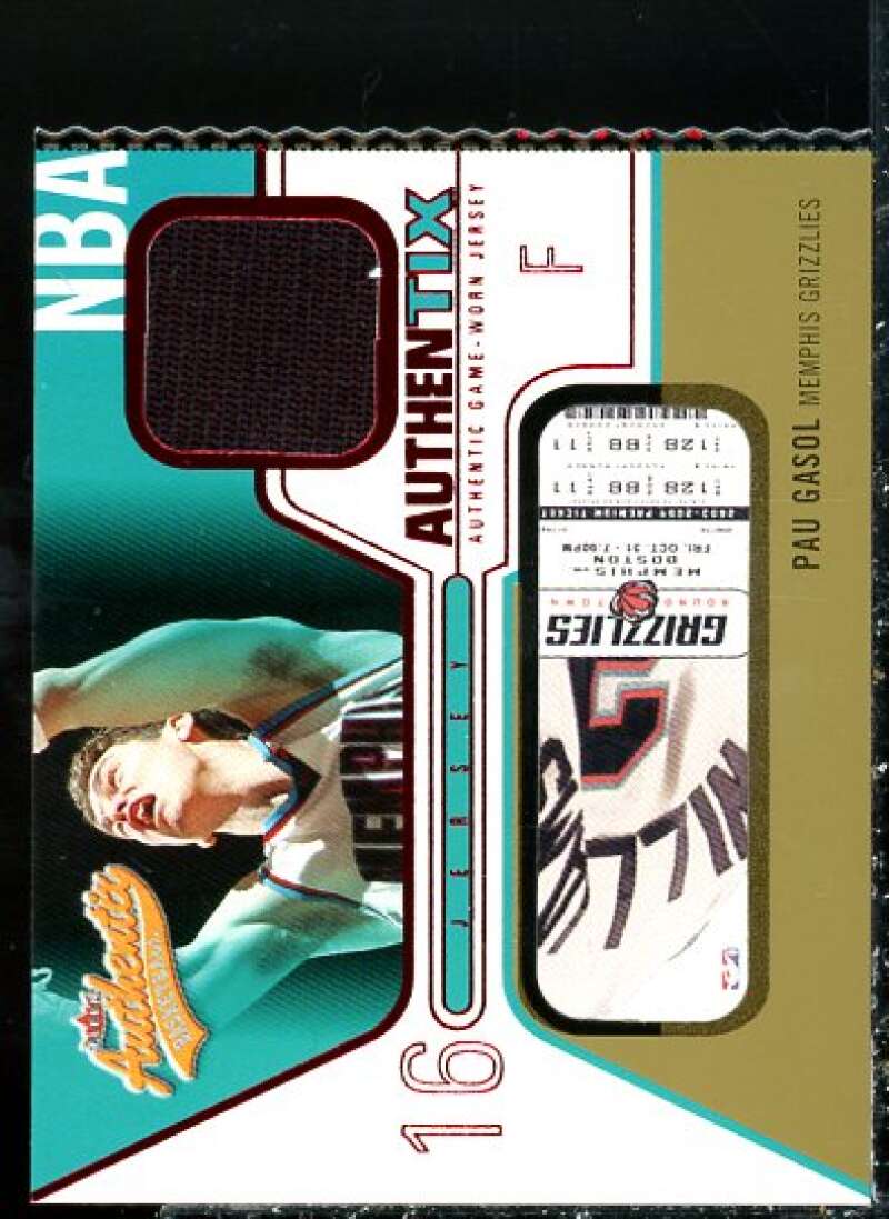 Pau Gasol Card 2003-04 Fleer Authentix Jersey Authentix Ripped #JAPG  Image 1