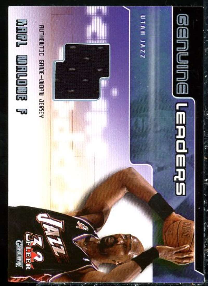 Karl Malone Card 2002-03 Fleer Genuine Leaders Jerseys #6  Image 1