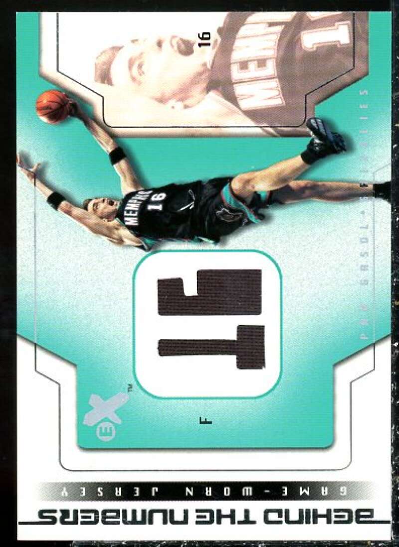 Pau Gasol Card 2003-04 E-X Behind the Numbers Game-Used #7  Image 1