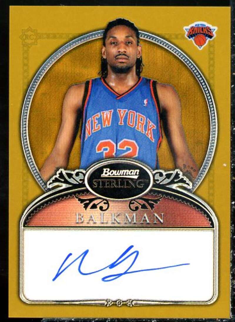 Renaldo Balkman AU Card 2006-07 Bowman Sterling Refractors Gold #85  Image 1