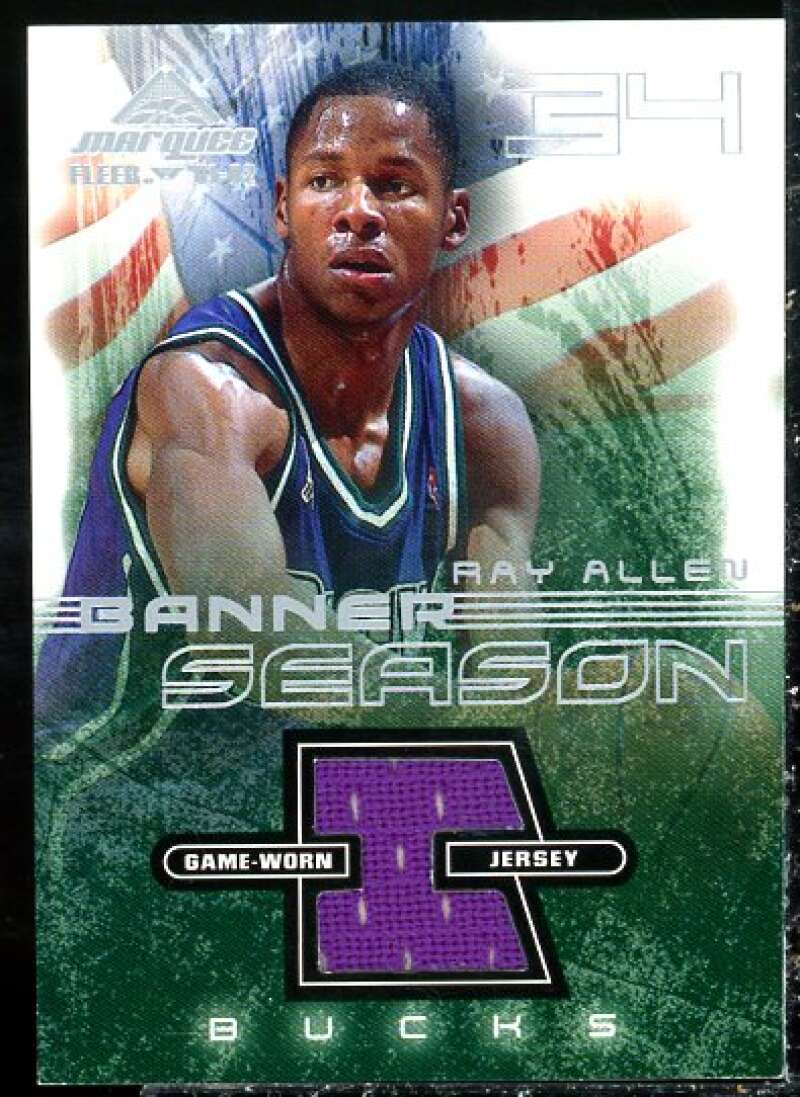 Ray Allen Card 2001-02 Fleer Marquee Banner Season Memorabilia #RA  Image 1