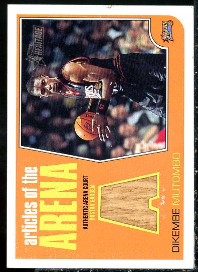 Dikembe Mutombo Card 2001-02 Topps Heritage Articles of the Arena Relics #19  Image 1