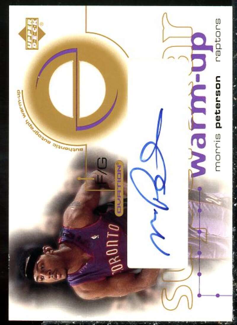 Morris Peterson 2001-02 Upper Deck Ovation Superstar Warm-Ups Autographs #MPS  Image 1