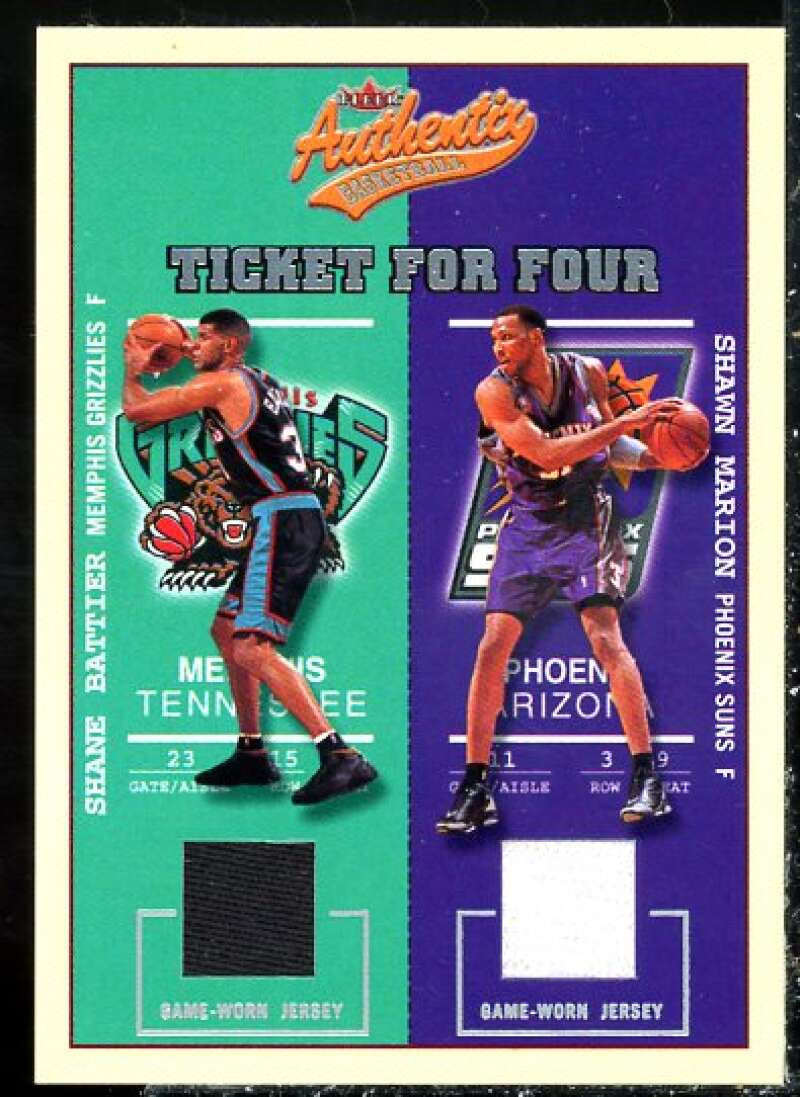 Battier/Marion/ Bibby/ Carter Card 2002-03 Fleer Authentix Ticket for Four #5  Image 1