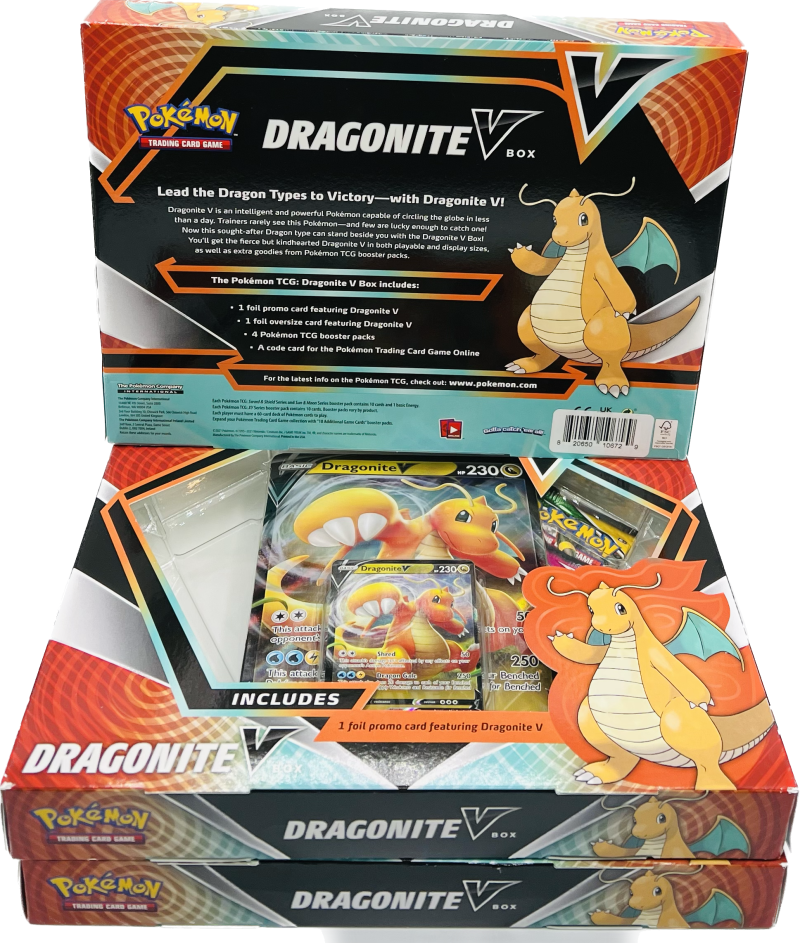 (3) 2021 Pokemon TCG: Dragonite V Box Lot Image 2