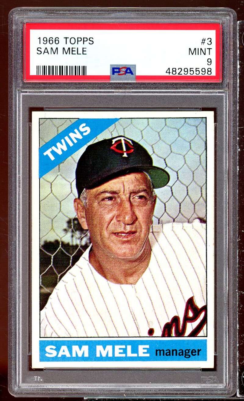 Sam Mele Card 1966 Topps #3 PSA 9 Image 1