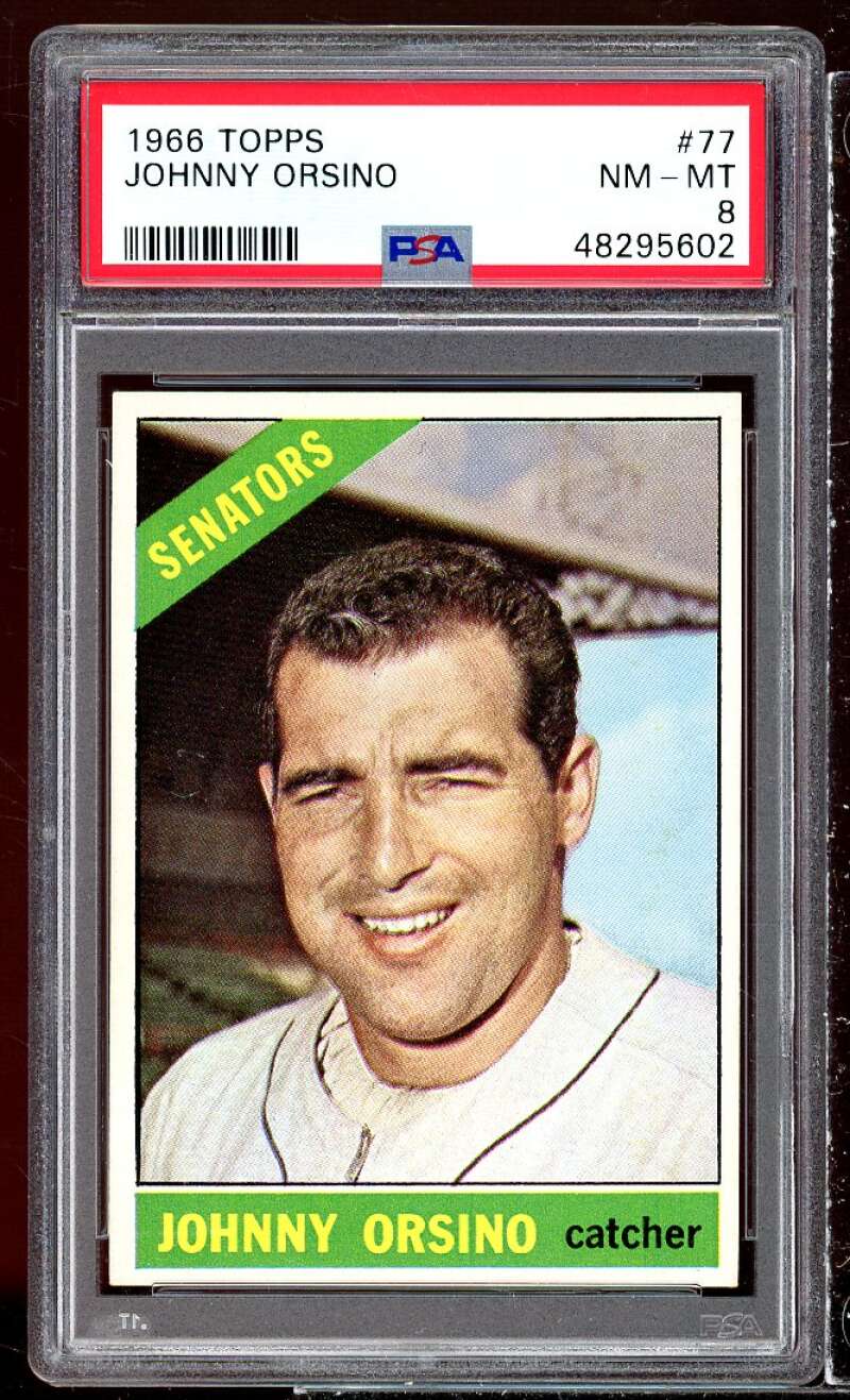 Johnny Orsino Card 1966 Topps #77 PSA 8 Image 1