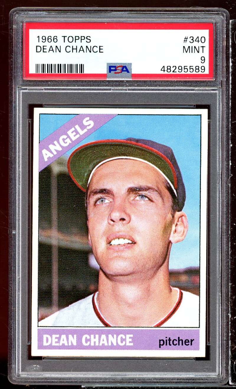 Dean Chance Card 1966 Topps #340 PSA 9 Image 1