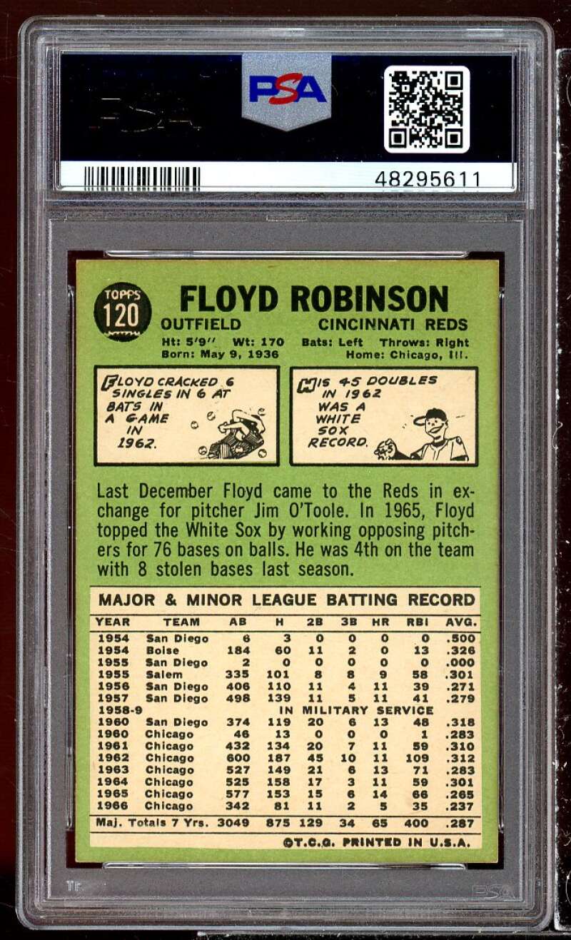 Floyd Robinson Card 1967 Topps #120 PSA 8 Image 2