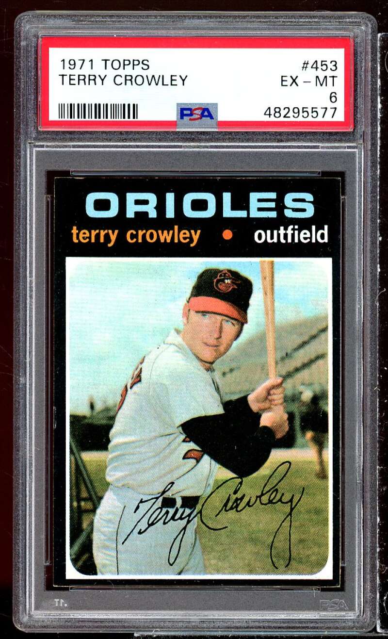 Terry Crowley Card 1971 Topps 453 PSA 6 Image 1