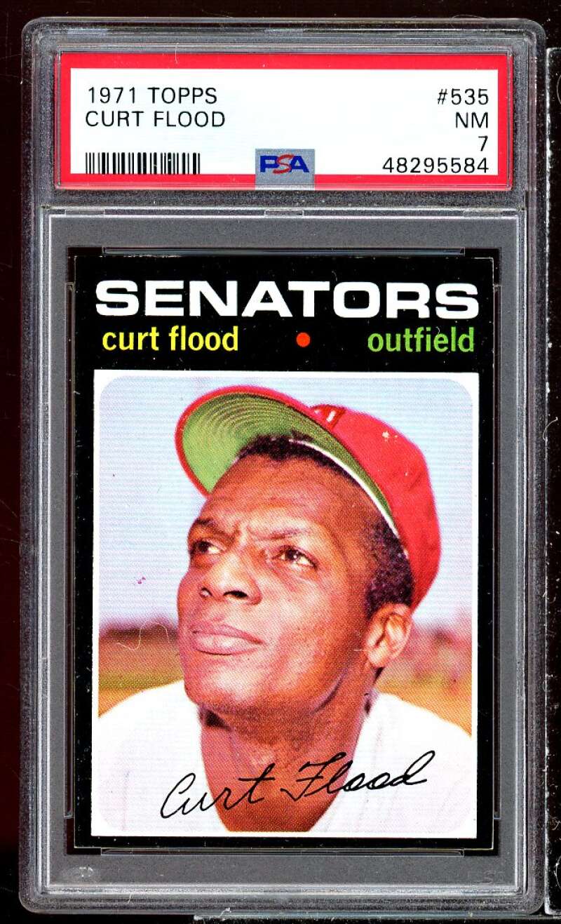 Curt Flood Card 1971 Topps #535 PSA 7 Image 1