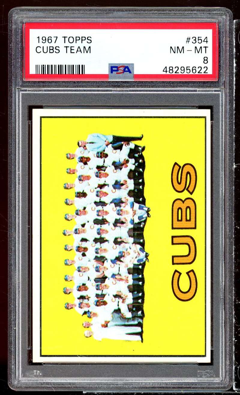 Chicago Cubs Team Card 1967 Topps #354 PSA 8 Image 1