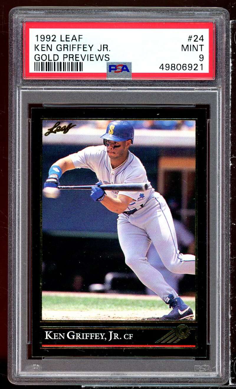 Ken Griffey Jr Card 1992 Leaf Gold Previews #24 PSA 9 Image 1