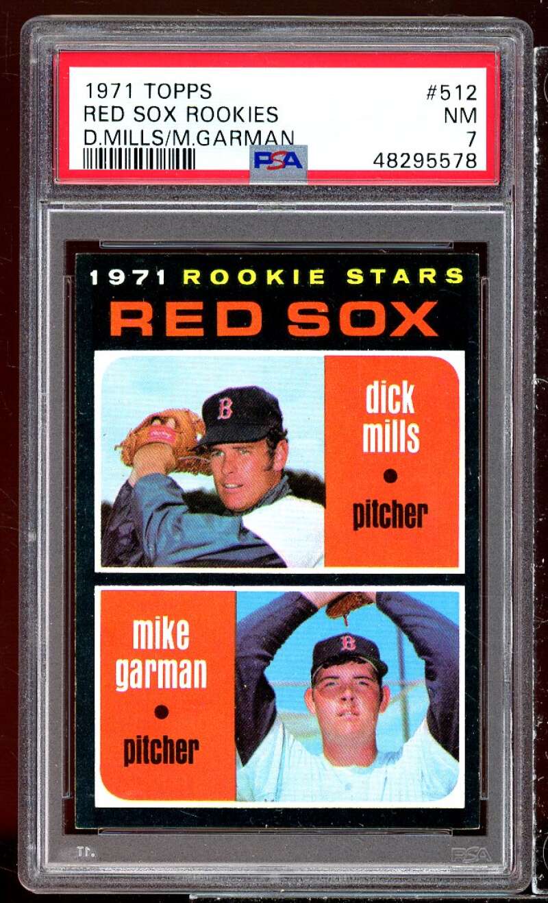 Dick Mills / Mike Garman Rookie Card 1971 Topps #512 PSA 7 Image 1