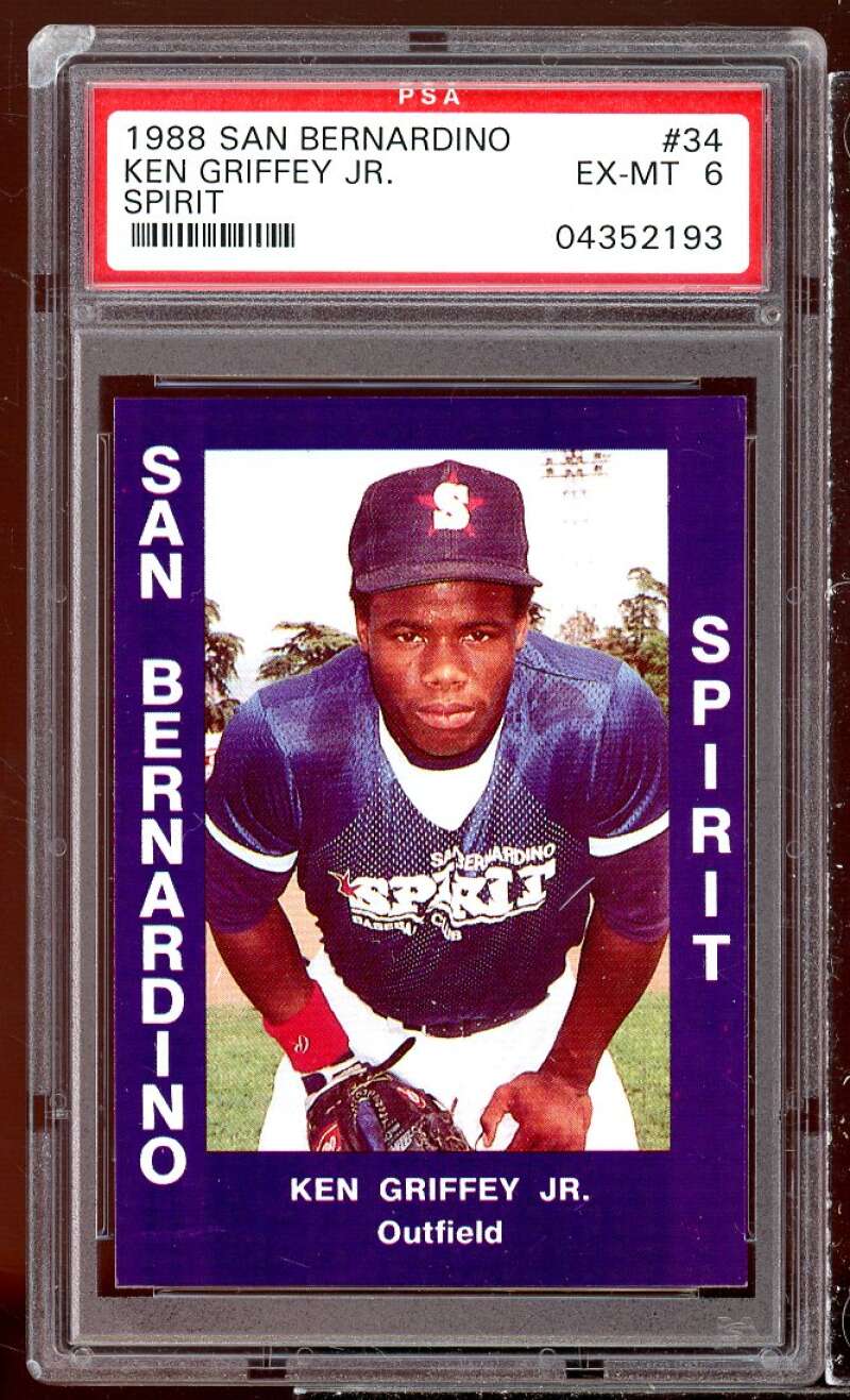 Ken Griffey Jr. Rookie Card 1988 San Bernadino Spirit #34 PSA 6 Image 1