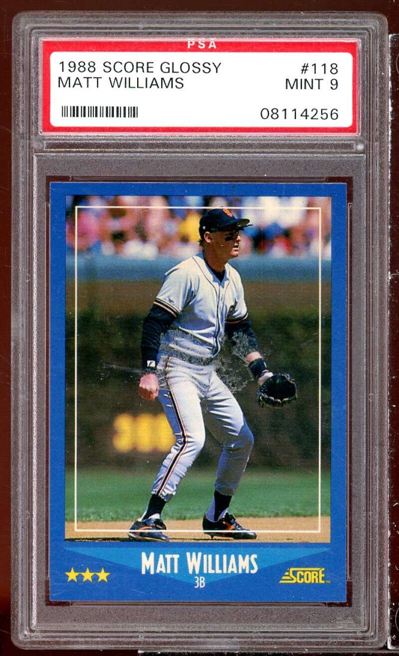 Matt Williams Rookie Card 1988 Score Glossy #118 PSA 9 Image 1