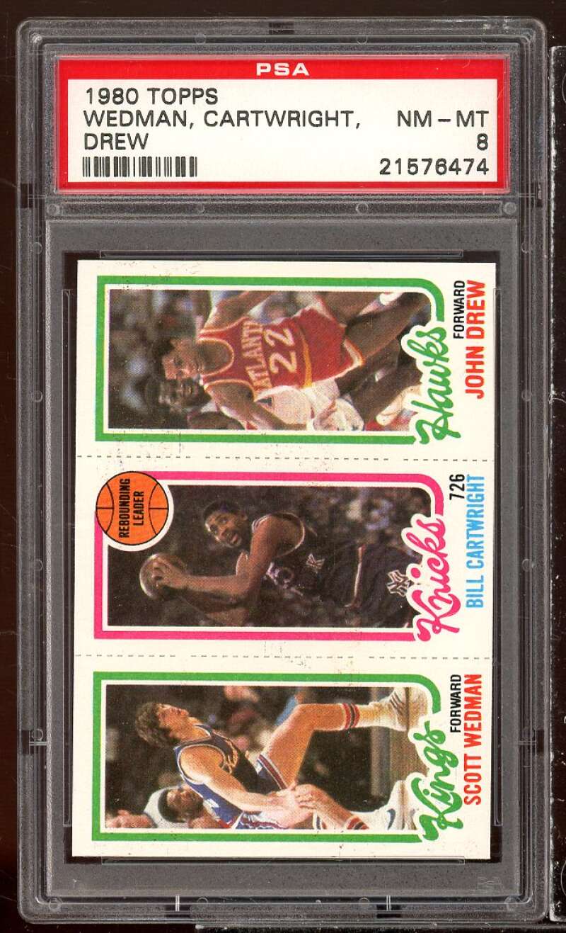 Bill Cartwright Rookie Card 1980-81 Topps w/Scott Wedman /John Drew #164 PSA 8 Image 1