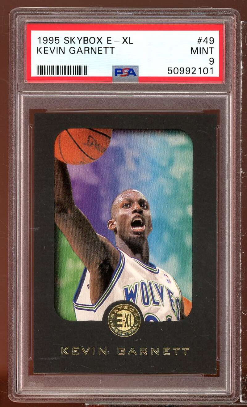 Kevin Garnett Rookie Card 1995-96 Skybox E-XL #49 PSA 9 Image 1