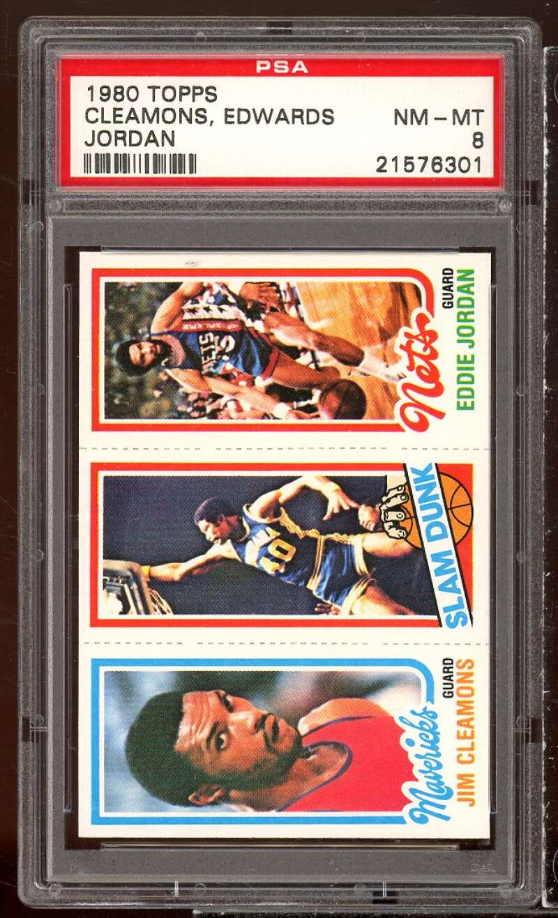 Jim Cleamons / Eddie Jordan / James Edwards Card 1980-81 Topps #261 PSA 8 Image 1