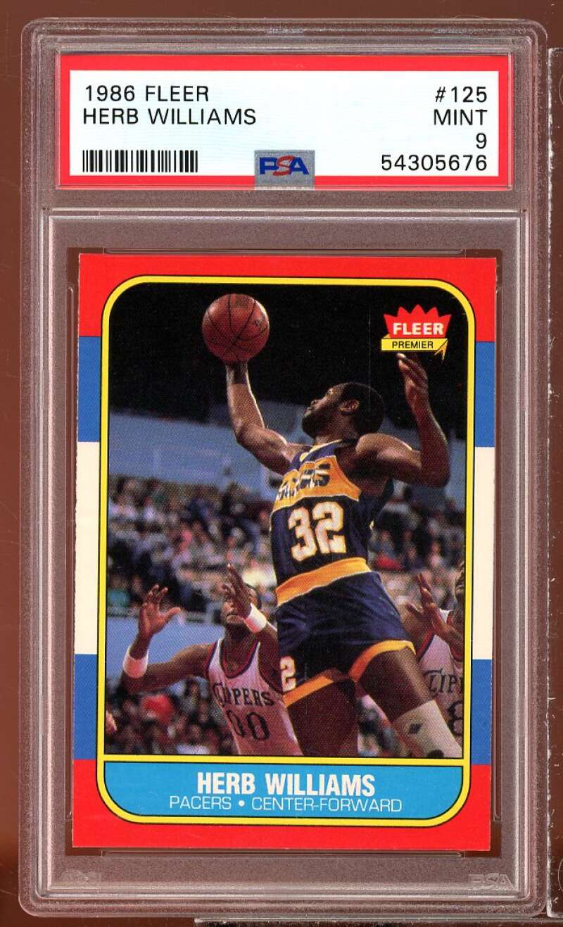 Herb Williams Rookie Card 1986-87 Fleer #125 PSA 9 Image 1