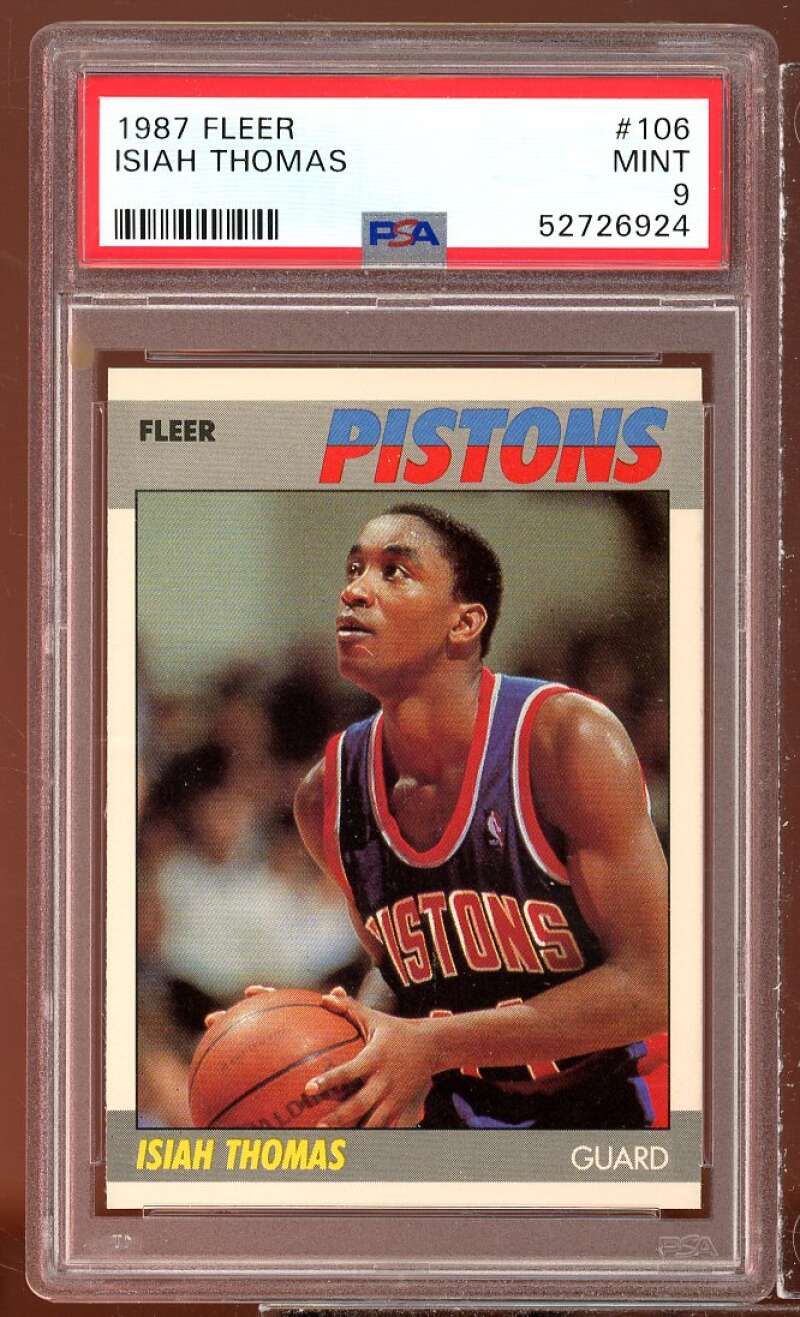 Isiah Thomas Card 1987-88 Fleer #106 PSA 9 Image 1