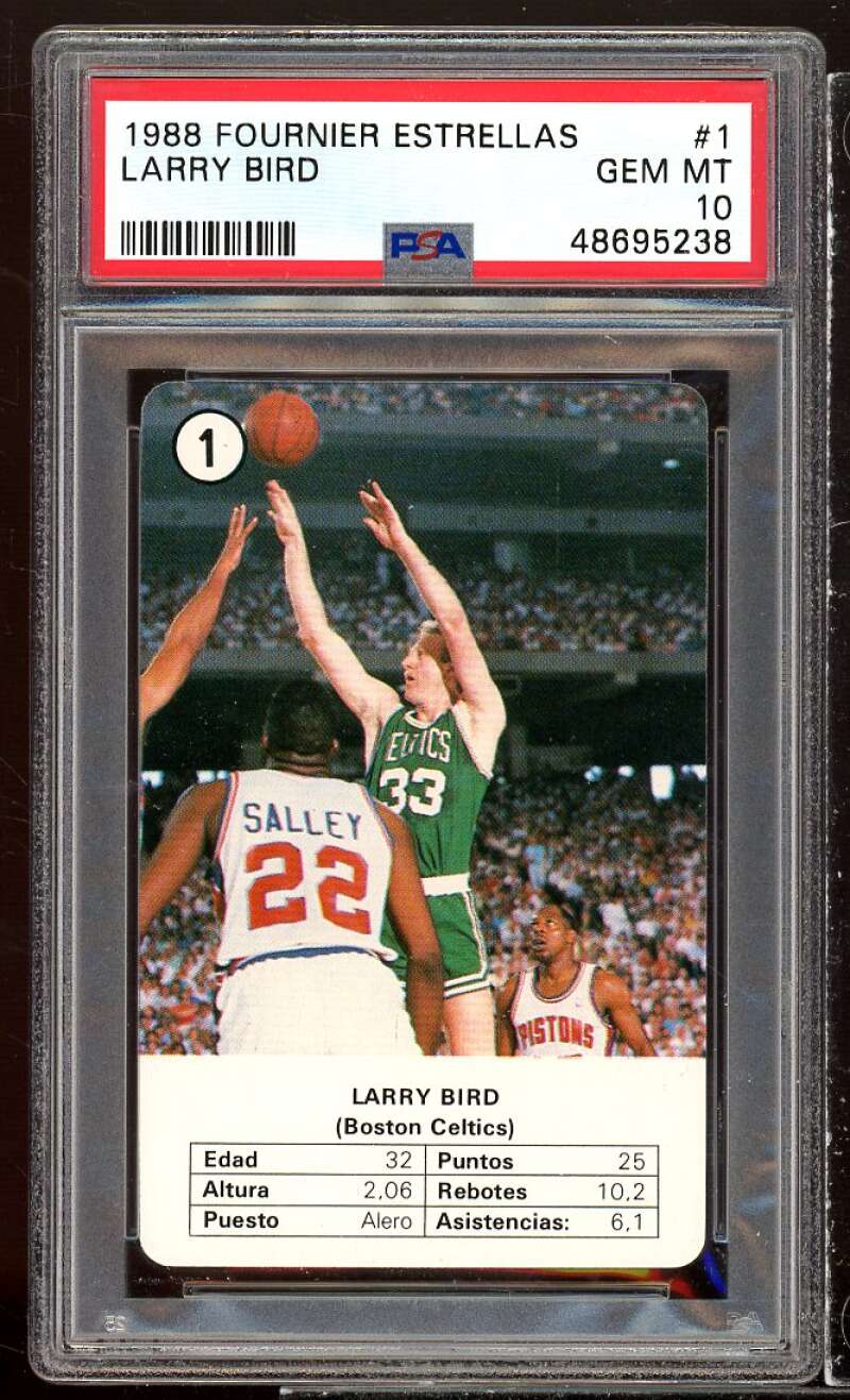 Larry Bird Card 1988 Fournier Estrellas #1 PSA 10 Image 1