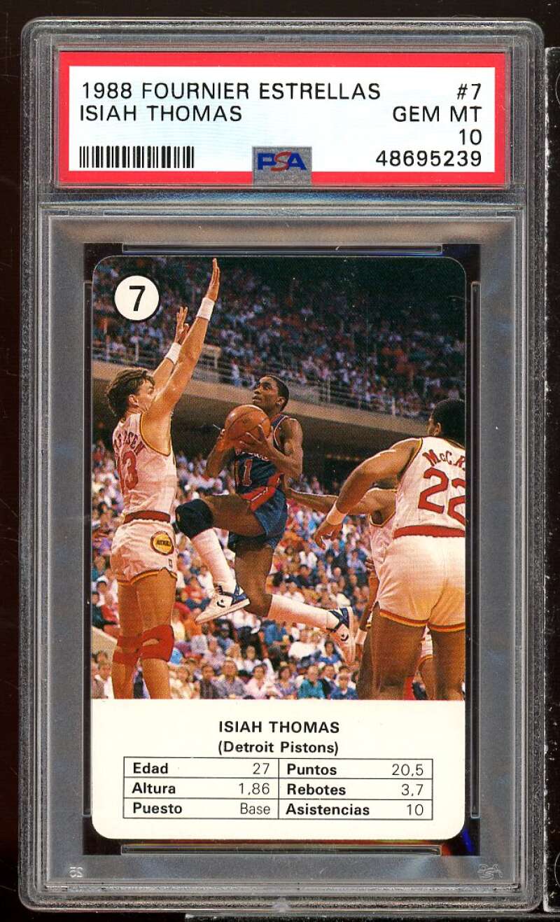 Isiah Thomas Card 1988 Fournier Estrellas #7 PSA 10 Image 1