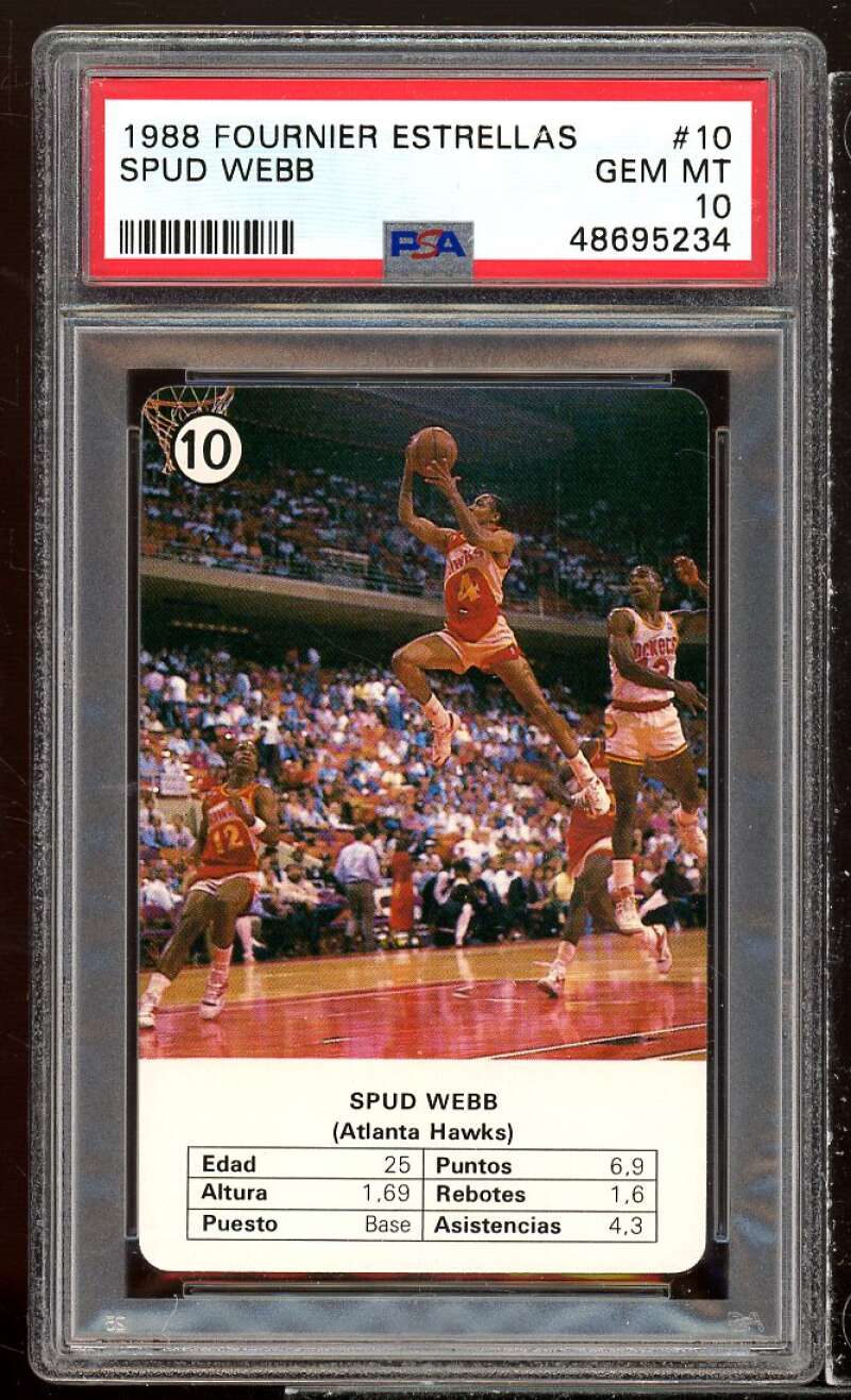 Spud Webb Rookie Card 1988 Fournier Estrellas #10 PSA 10 Image 1