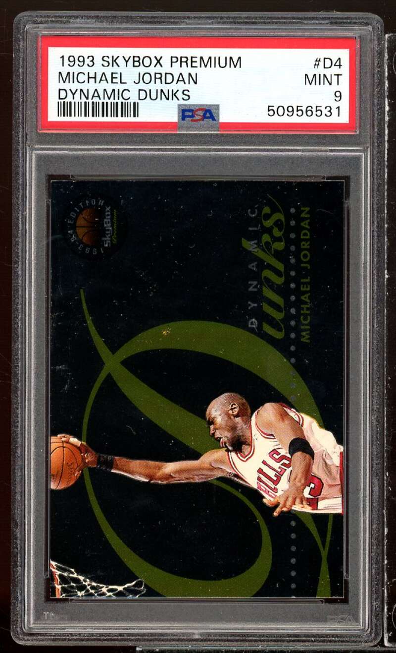 Michael Jordan Card 1993-94 SkyBox Premium Dynamic Dunks #D4 PSA 9 Image 1