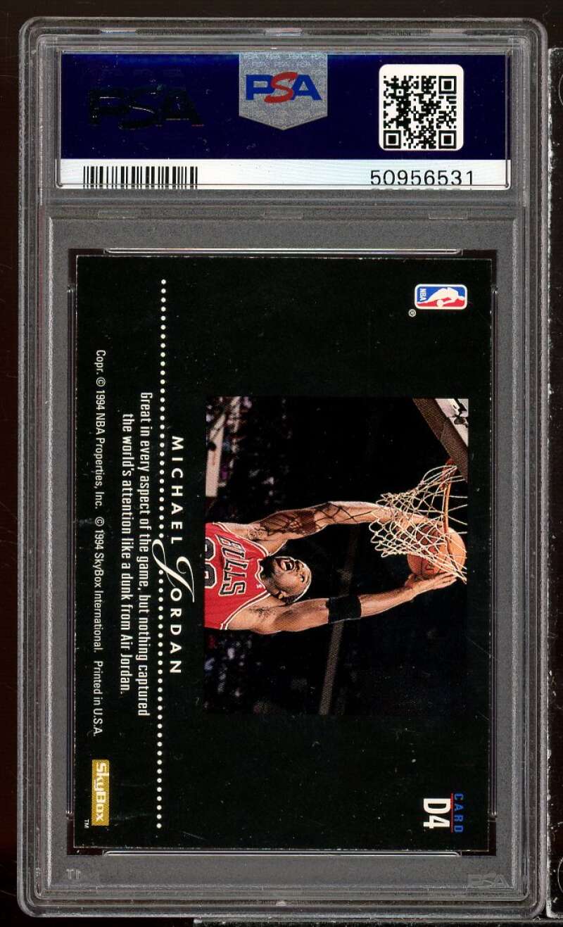 Michael Jordan Card 1993-94 SkyBox Premium Dynamic Dunks #D4 PSA 9 Image 2