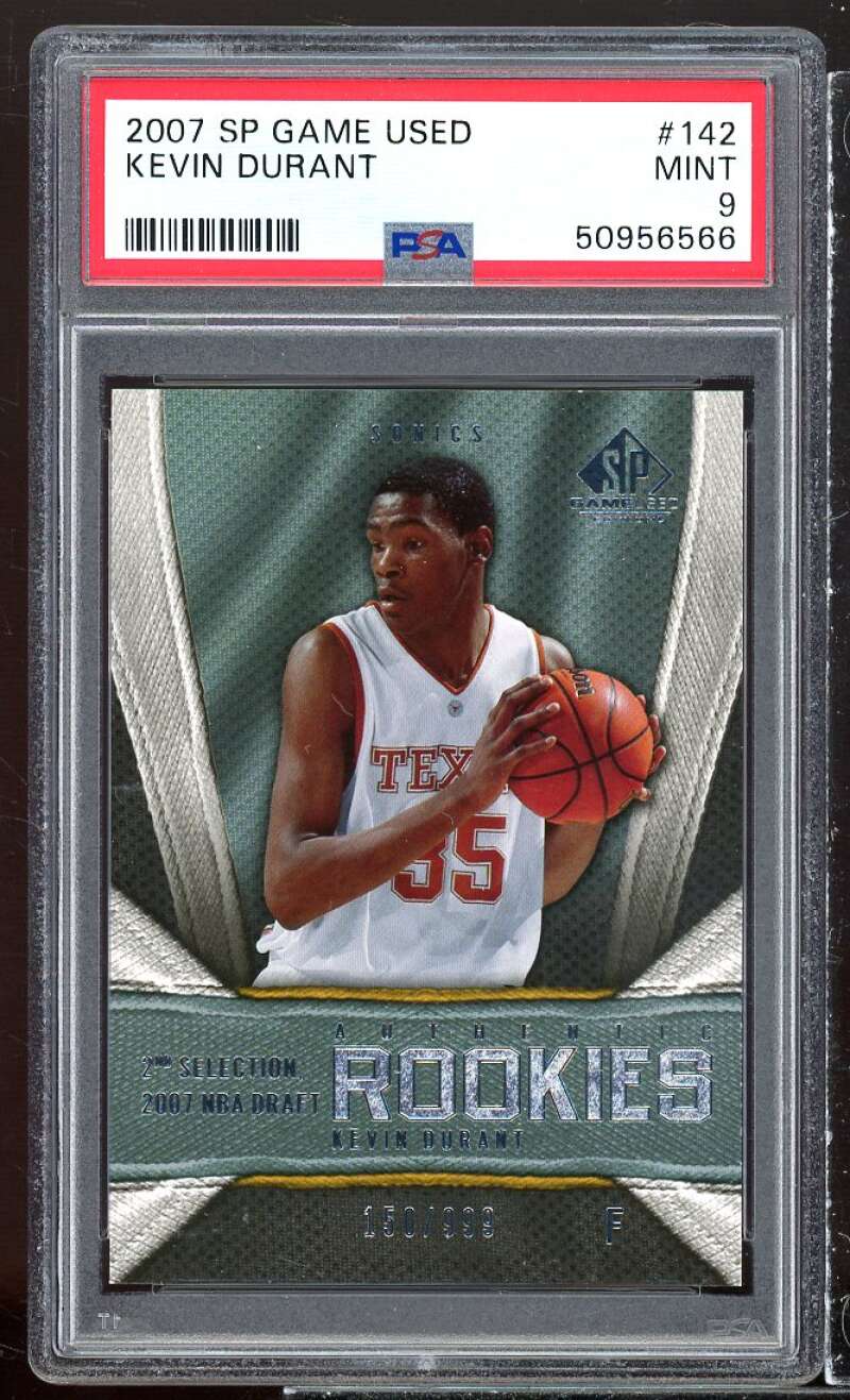 Kevin Durant Rookie Card 2007-08 SP Game Used #142 PSA 9 Image 1