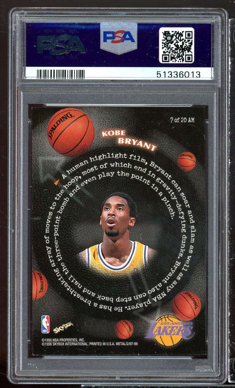 Kobe Bryant Card 1997-98 Metal Universe Championship All Millennium #7 PSA 9 Image 2