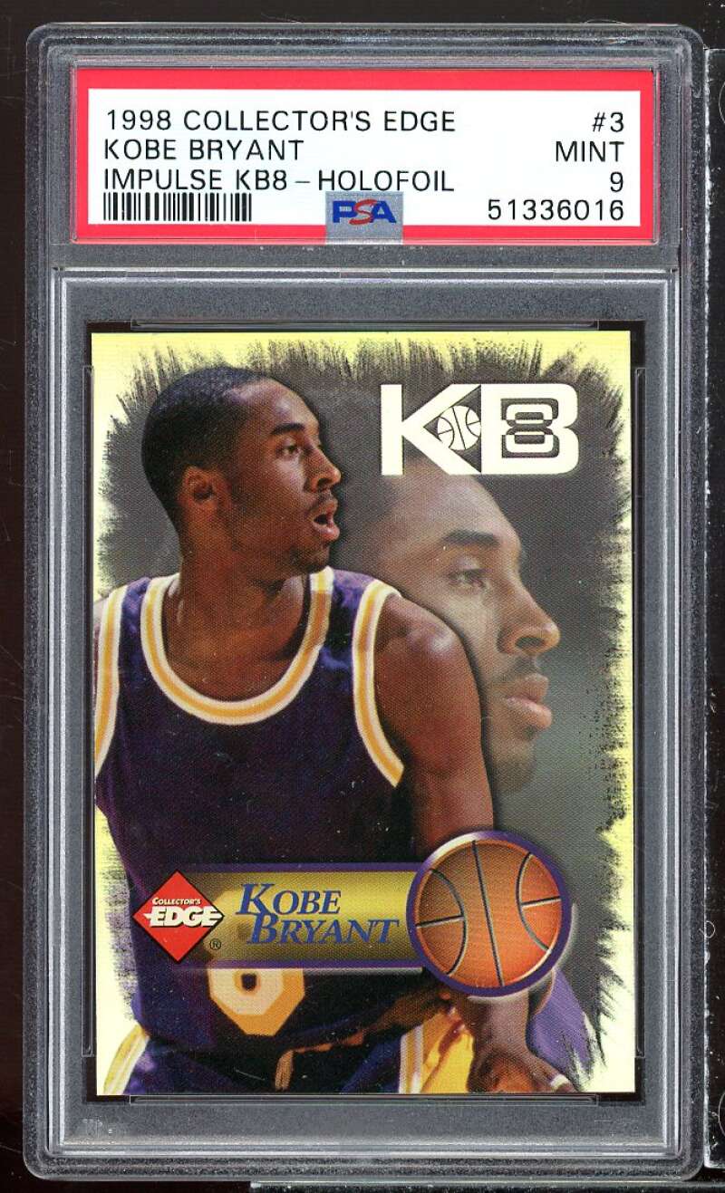 Kobe Bryant Card 1998 Collector's Edge Impulse KB8 Holofoil #3 PSA 9 Image 1