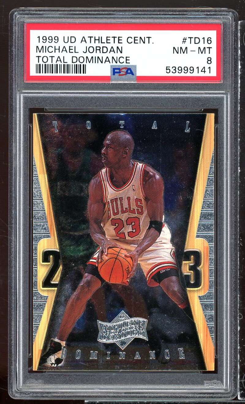 Michael Jordan Card 1999 UD Athlete Century Total Dominance #TD16 PSA 8 Image 1