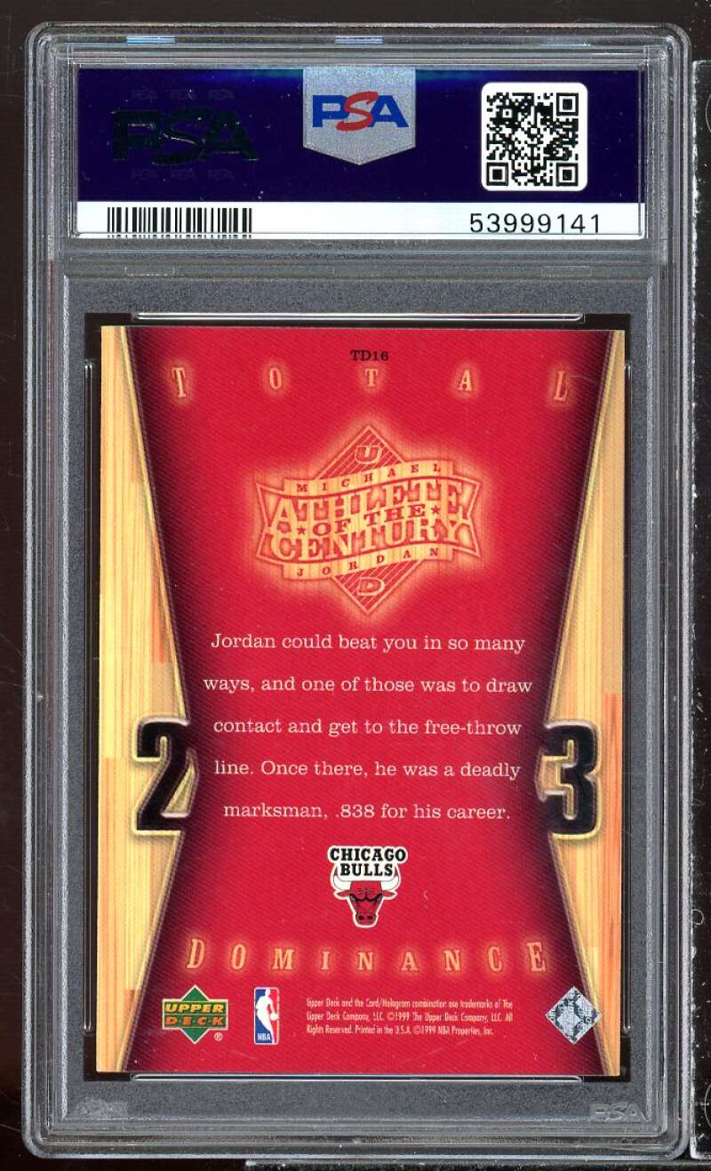 Michael Jordan Card 1999 UD Athlete Century Total Dominance #TD16 PSA 8 Image 2