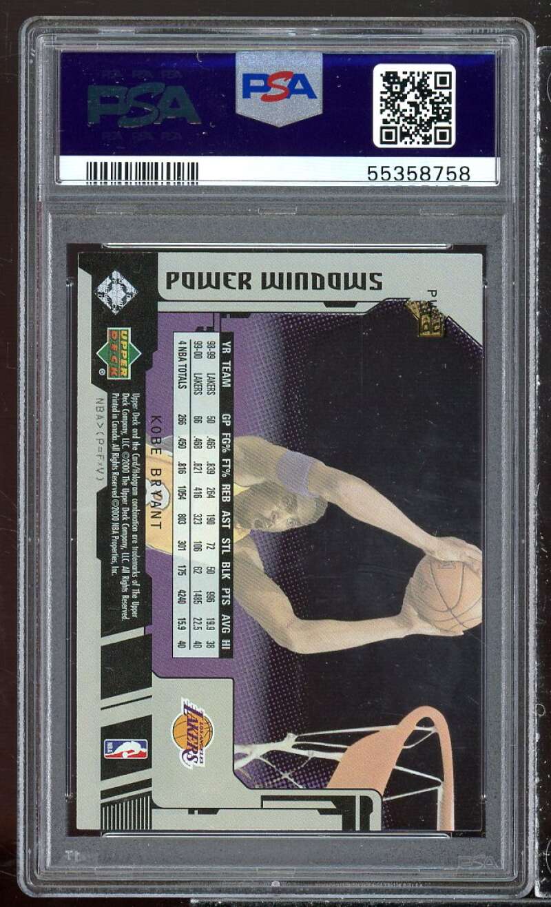 Kobe Bryant Card 2000-01 U.D. Slam Power Windows #PW4 PSA 10 Image 2