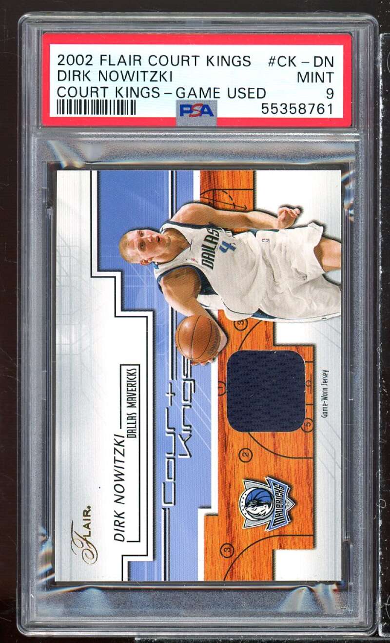 Dirk Nowitzki Card 2002-03 Flair Court Kings Game Used #CK-DN (POP 1) PSA 9 Image 1