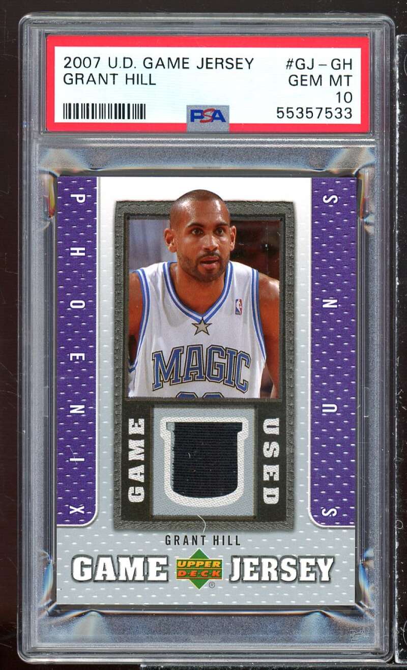 Grant Hill Card 2007-08 Upper Deck UD Game Jersey #GJ-GH (POP 2) PSA 10 Image 1