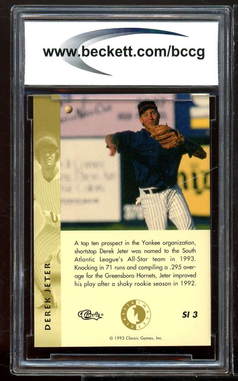 1993-94 Images Four Sport Sudden Impact #si3 Derek Jeter Rookie BCCG 10 Mint+ Image 2