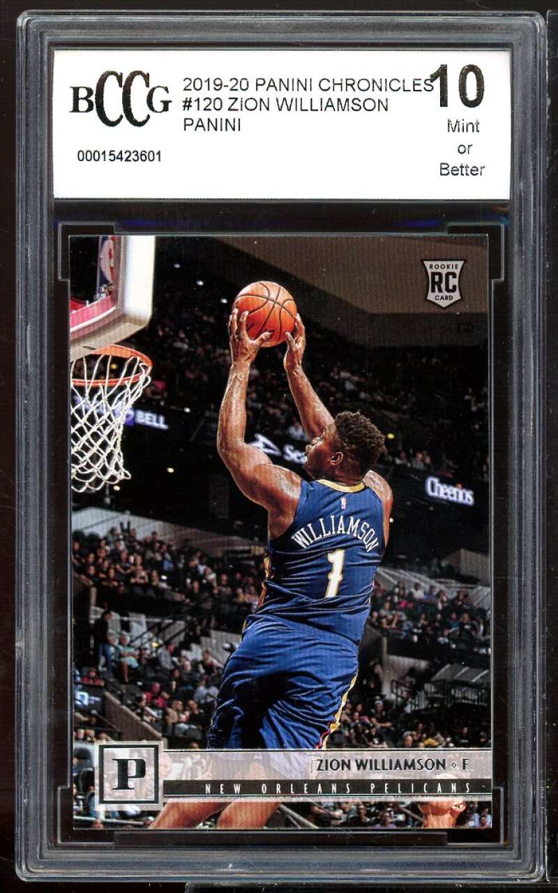 2019-20 Panini Chronicles Panini #120 Zion Williamson Rookie Card BCCG 10 Mint+ Image 1